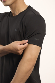 Áo Thun Cool-X Cổ Tròn In Logo Bông Tuyết Form Slimfit AT188 Đen