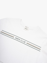 Áo Thun In Signature Stripe 4MEN Club Form Regular AT197 Màu Trắng