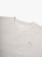 Áo Thun Rayon Cổ V Thêu Chữ Beyond Daily Form Regular AT195 Màu Be