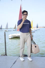 Quần Kaki Trang Trí Dây 3 Sọc Form Straight QK033 Màu Xám