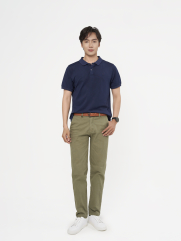 Áo Polo Thêu Logo Tròn 4M Form Slimfit PO153 Màu Xanh Đen