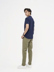 Áo Polo Thêu Logo Tròn 4M Form Slimfit PO153 Màu Xanh Đen