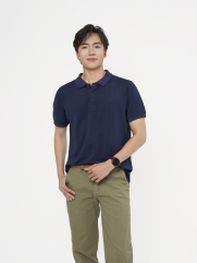 Áo Polo Thêu Logo Tròn 4M Form Slimfit PO153 Màu Xanh Đen