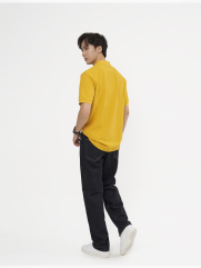 Áo Polo Trơn Signature Phối Dây Sọc Form Regular PO134 Màu Vàng