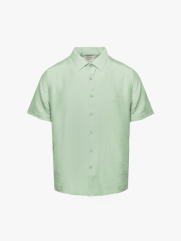 Áo Sơ Mi Linen Xước Ngắn Tay Form Regular SM203 Xanh Bạc Hà