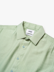 Áo Sơ Mi Linen Xước Ngắn Tay Form Regular SM203 Xanh Bạc Hà
