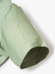 Áo Sơ Mi Linen Xước Ngắn Tay Form Regular SM203 Xanh Bạc Hà
