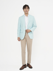 Áo Vest Trơn Linen Form Regular AV040 Màu Xanh Biển