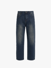 Quần Jean Trơn Túi Kiểu Form Straight QJ134 Màu Xanh