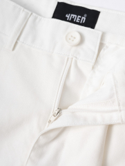Quần Short Linen Thêu Cánh Buồm Form Straight QS087 Màu Trắng