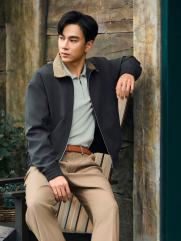 Áo Khoác Blouson Form Relax AK083 Màu Xám Đậm