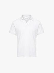 Áo Polo Vertical Texture Cổ V Bo Kiểu Form Modern PO199 Màu Trắng