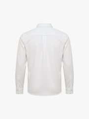 Áo Sơ Mi Herringbone Nẹp Dấu Khuy Form Regular SM211 Màu Trắng