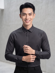 Áo Sơ Mi Sọc Form Slimfit SM172 Sọc Đen