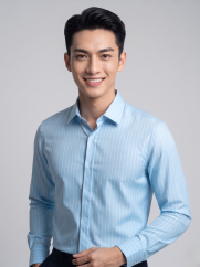 Áo Sơ Mi Sọc Form Slimfit SM172 Sọc Xanh