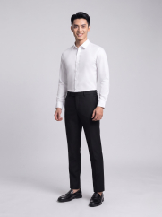 Áo Sơ Mi Trơn Form Slimfit SM205 Màu Trắng