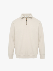 Áo Sweatshirt Trơn Dây Kéo Form Regular AS006 Màu Be Nhạt