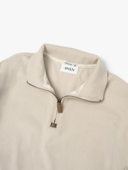 Áo Sweatshirt Trơn Dây Kéo Form Regular AS006 Màu Be Nhạt
