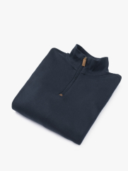 Áo Sweatshirt Trơn Dây Kéo Form Regular AS006 Màu Xanh Đen