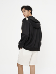 Áo Khoác Hoodie khóa zip Phối Dây Sọc Form Regular AH006 Màu Đen