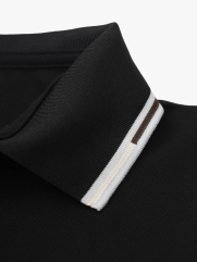 Áo Polo Double Face Trụ Dây Kéo Bo Kiểu Form Regular PO198 Màu Đen