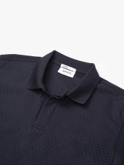 Áo Polo Jacquard Texture Nẹp Dấu Khuy Form Modern PO197 Màu Xanh Đen