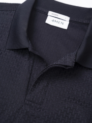 Áo Polo Jacquard Texture Nẹp Dấu Khuy Form Modern PO197 Màu Xanh Đen