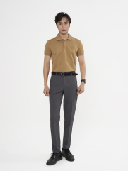 Áo Polo Modal In Logo M Form Slimfit PO157 Màu Be