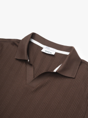 Áo Polo Vertical Texture Cổ V Bo Kiểu Form Modern PO199 Màu Nâu