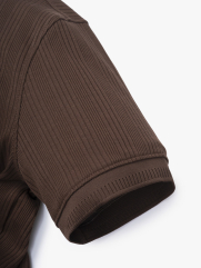 Áo Polo Vertical Texture Cổ V Bo Kiểu Form Modern PO199 Màu Nâu