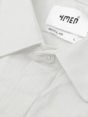 Áo Sơ Mi Herringbone Nẹp Dấu Khuy Form Regular SM211 Màu Trắng