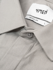 Áo Sơ Mi Herringbone Nẹp Dấu Khuy Form Regular SM211 Màu Xám