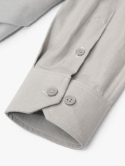 Áo Sơ Mi Herringbone Nẹp Dấu Khuy Form Regular SM211 Màu Xám