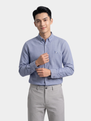 Áo Sơ Mi Oxford Cổ Button-Down Thêu Ngực Form Regular SM149 Màu Xanh Biển Đậm