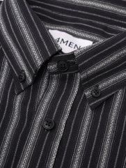 Áo Sơ Mi Sọc Cổ Button Down Form Relaxed SM212 Màu Xanh Đen