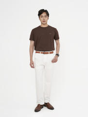 Áo Thun Cổ Tròn Trơn Form Slimfit AT132 Màu Nâu Nhạt