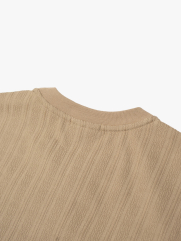 Áo Thun Texture Jacquard Dệt Nổi Form Modern AT201 Màu Be