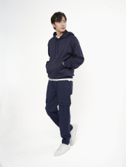 Quần Jogger Kaki Lưng Thun Túi Hộp Form Regular JO015 Màu Xanh Đen