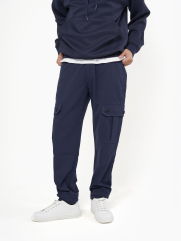 Quần Jogger Kaki Lưng Thun Túi Hộp Form Regular JO015 Màu Xanh Đen