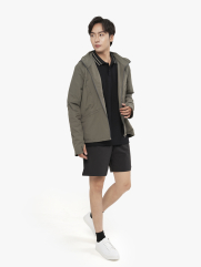 Quần Short Thể Thao 6inch Thêu logo 4m Form Relax QS082 Màu Đen