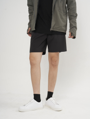 Quần Short Thể Thao 6inch Thêu logo 4m Form Relax QS082 Màu Đen