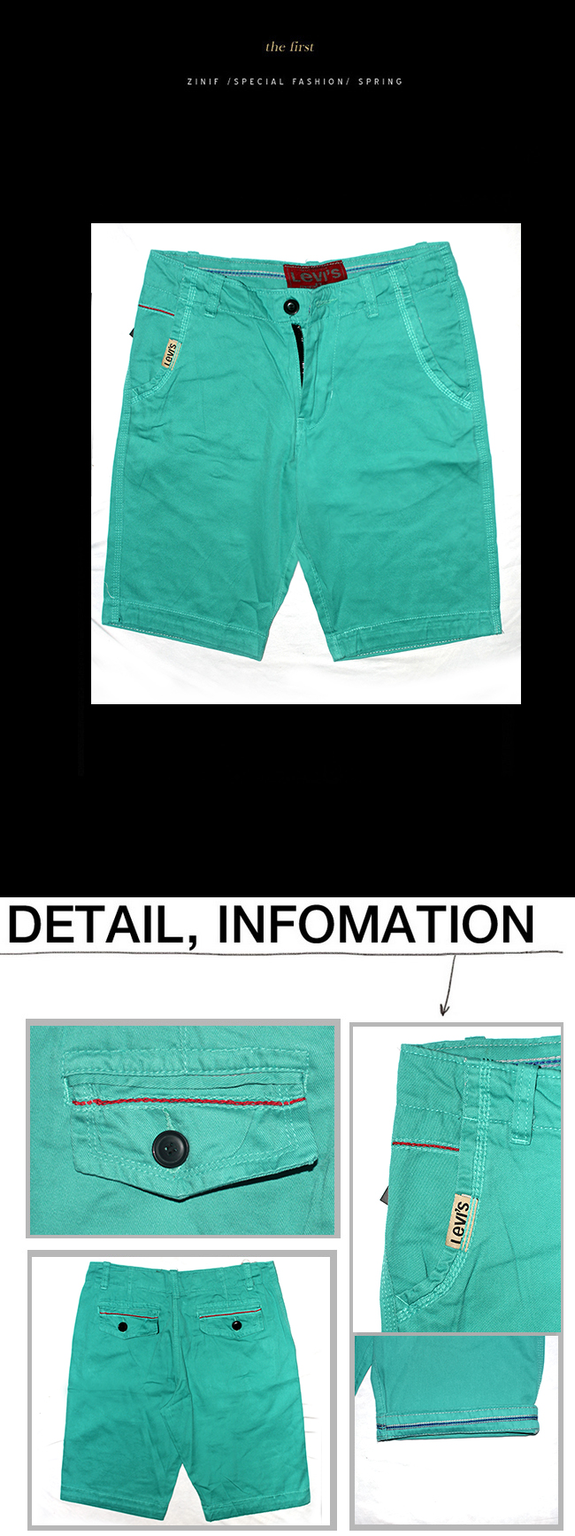 Quần short kaki xanh ngọc qs13 - 1