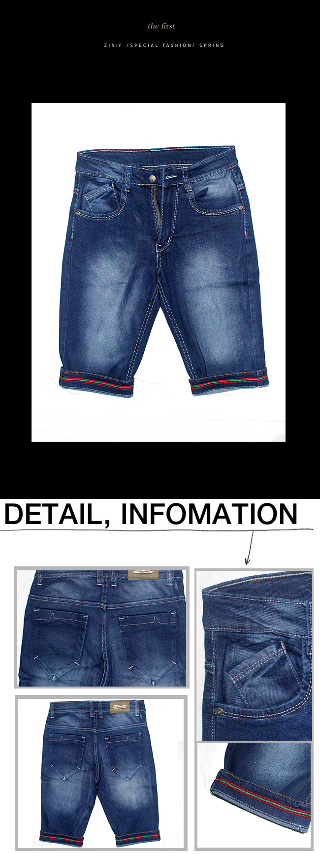 Quần short jeans xanh đen qs16 - 1