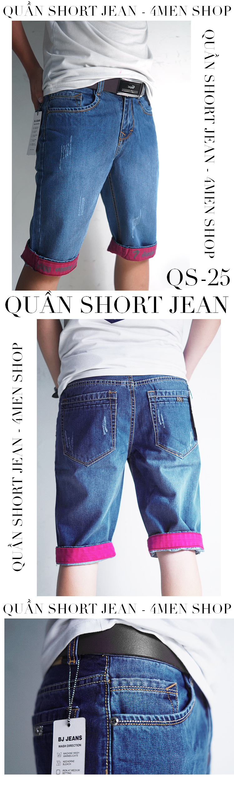 Quần short jean xanh đen qs25 - 1