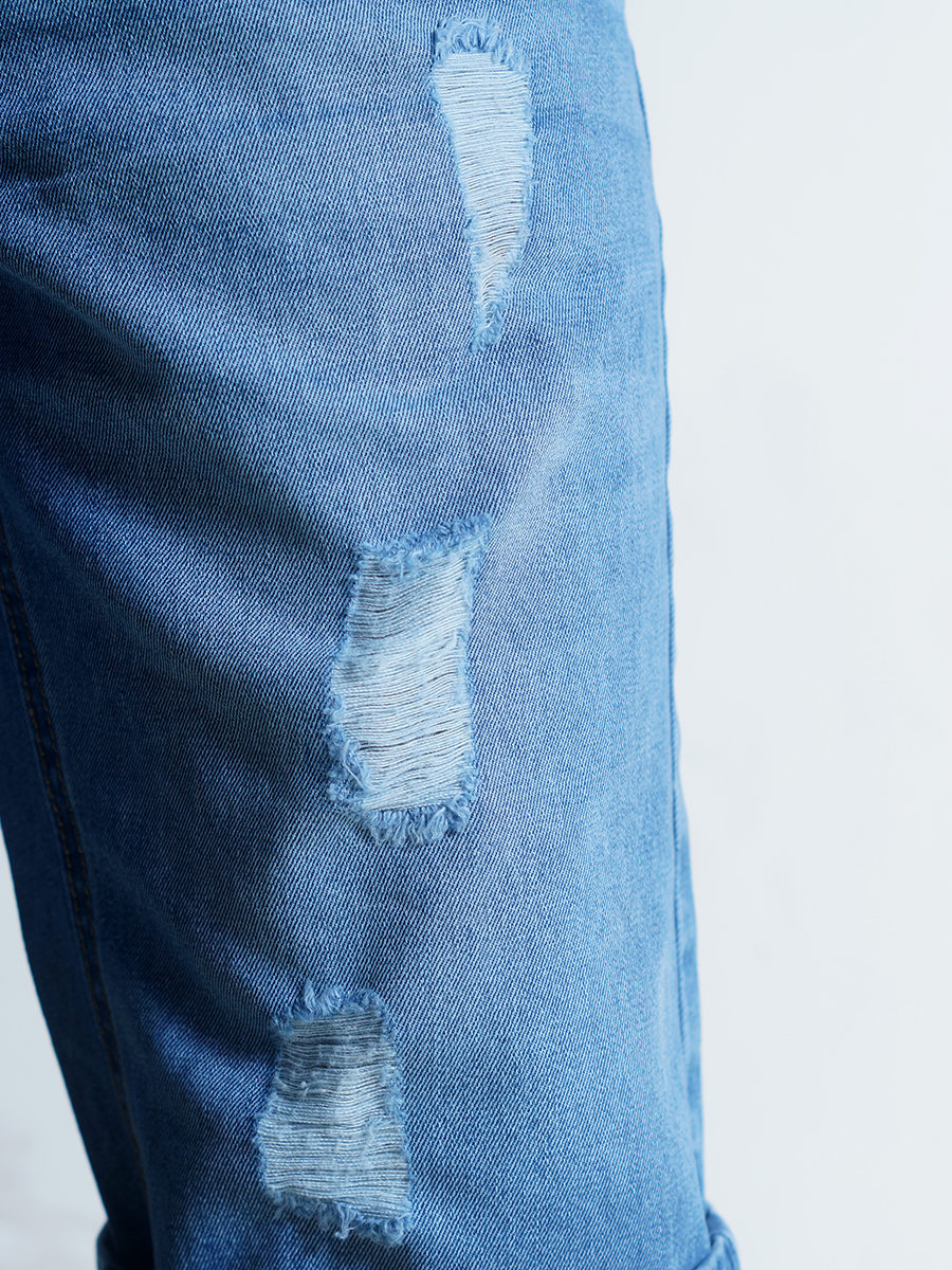 Quần short jean xanh dương qs35 - 3