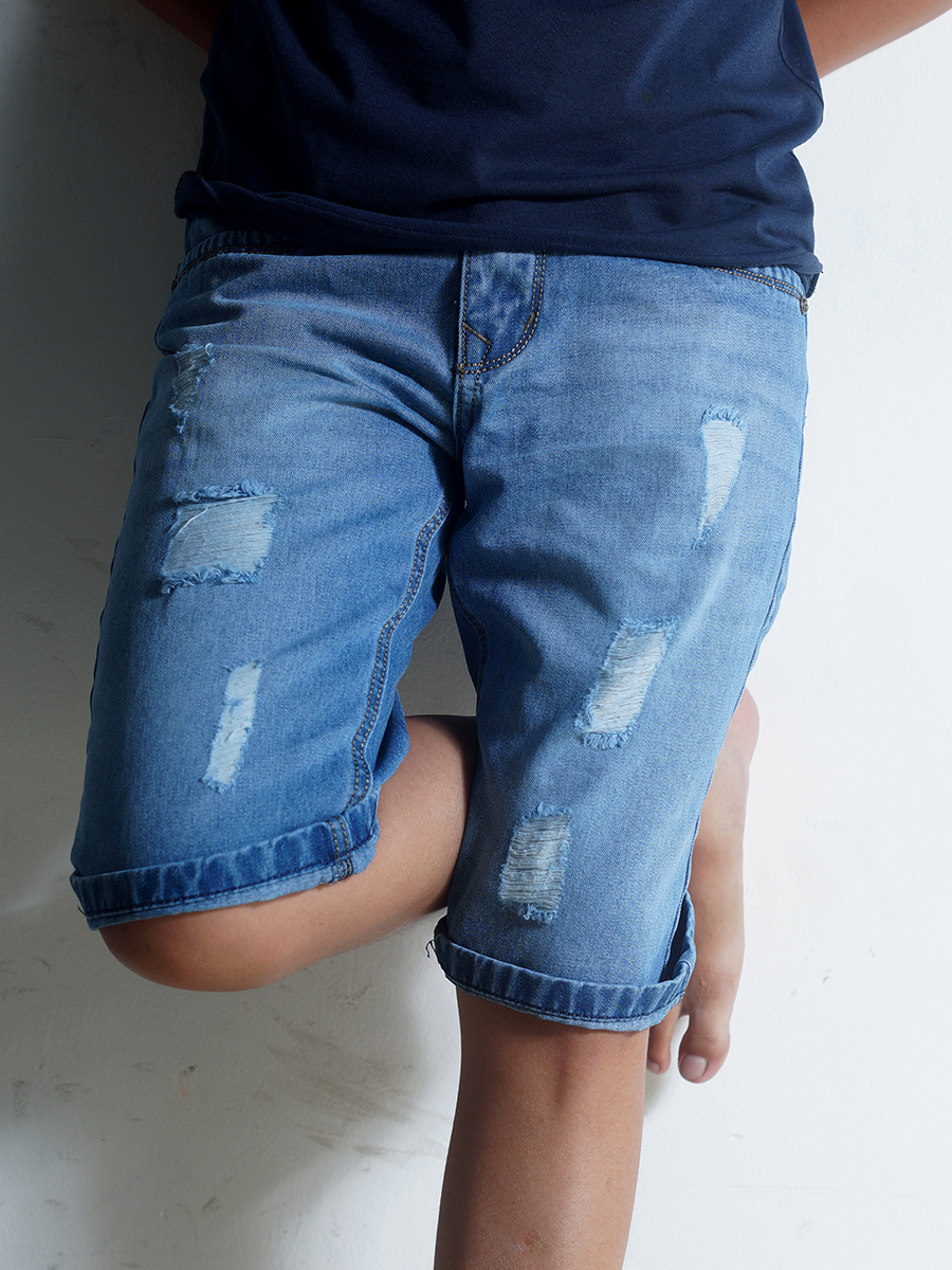 Quần short jean xanh dương qs35 - 1