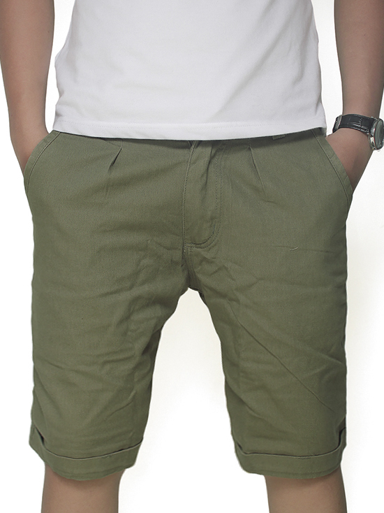 Quần short kaki xanh rêu qs39 - 1
