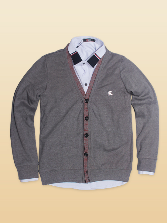 Áo khoác cardigan xám chuột ac086 - 1