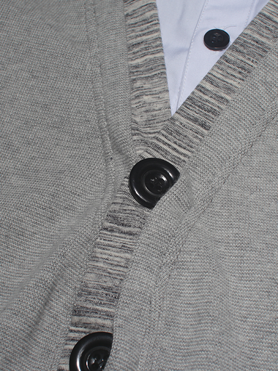 Áo khoác cardigan xám muối tiêu ac086 - 3