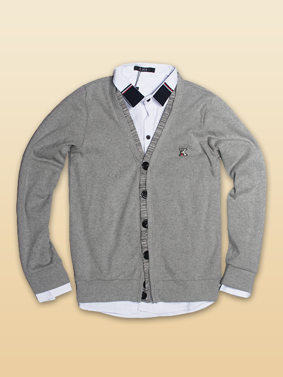 Áo khoác cardigan xám muối tiêu ac086 - 1